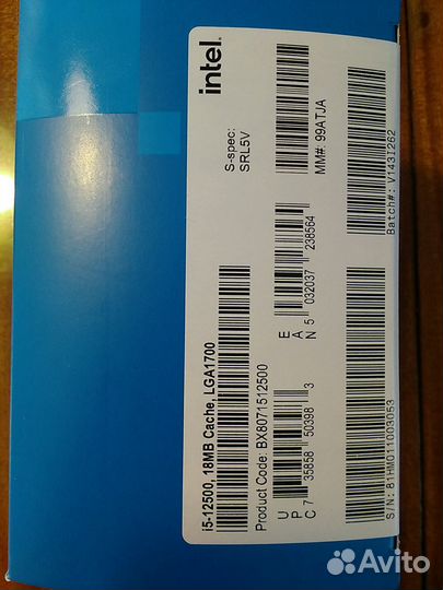 Intel Core i5 12500 (BOX) lga 1700 Новый Гарантия