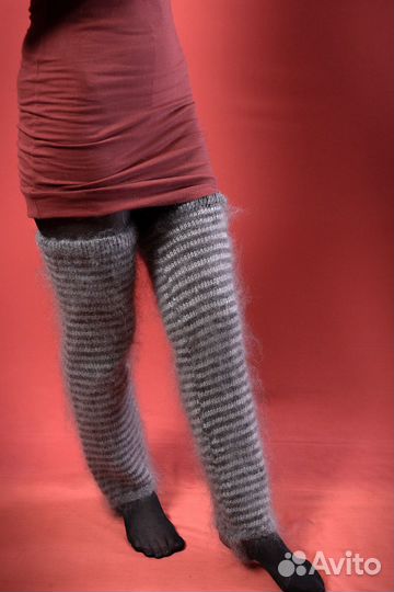 Гетры полосатые пуховые