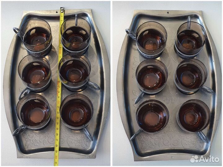 Набор кофейный на 6 персон на подносе Олимпиада 80