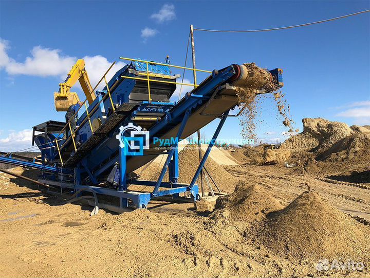 Полумобильный грохот для щебня, песка, пгс, грохот