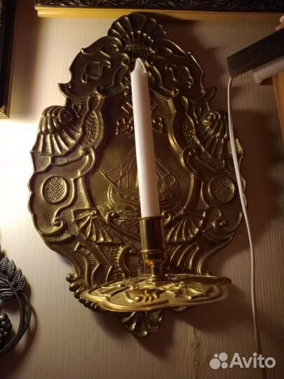 Подсвечник латунь