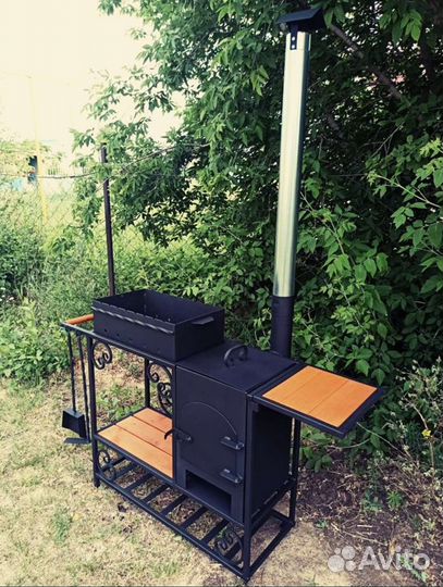 Мангал с печью под казан