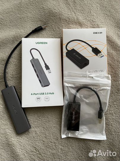 USB-разветвитель, сетевая карта