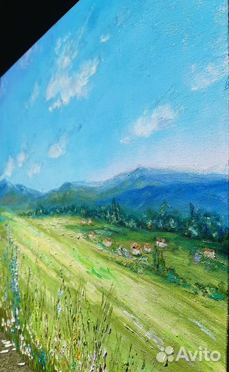 Картина деревенский пейзаж Лето в деревне