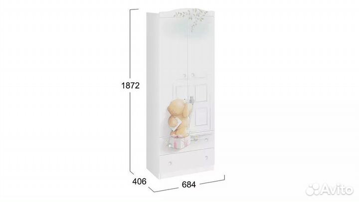 Детская кровать и шкаф Тедди