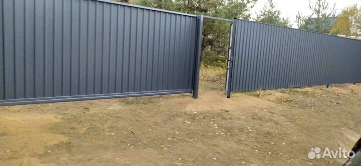 Установка откатных ворот