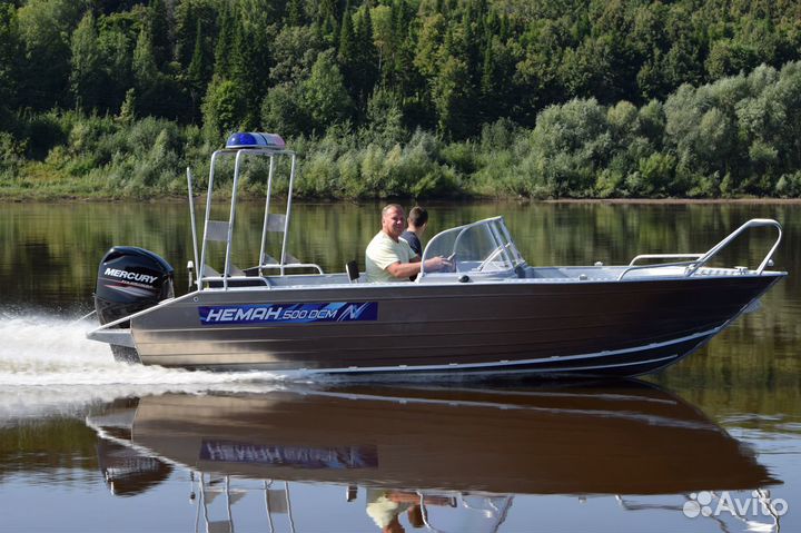 Новая моторная лодка Неман 500 DCM алюминиевая
