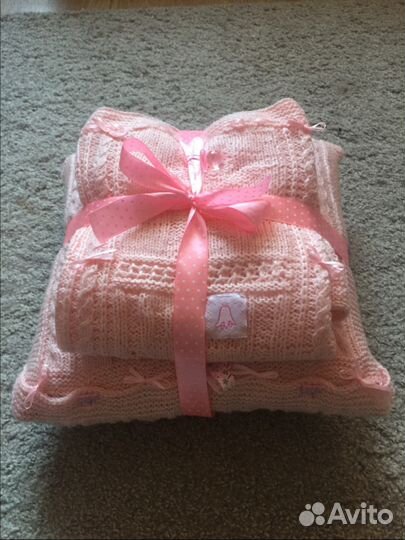 Вязаный плед ручной работы (новый)