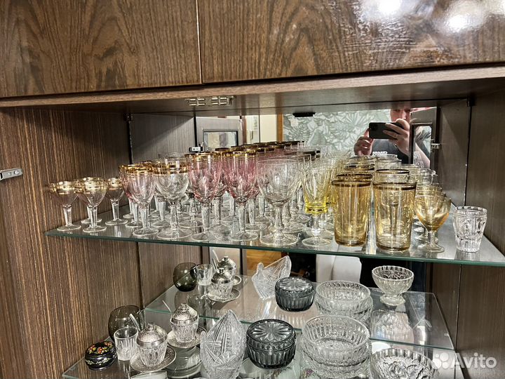 Куча посуды СССР стаканы рюмки, бокалы