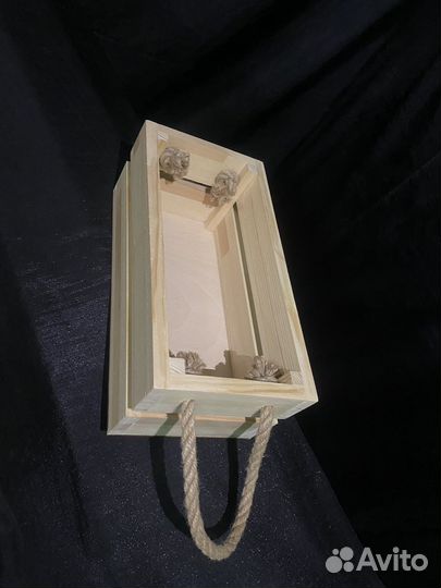 Ящик подарочный с веревоными ручками