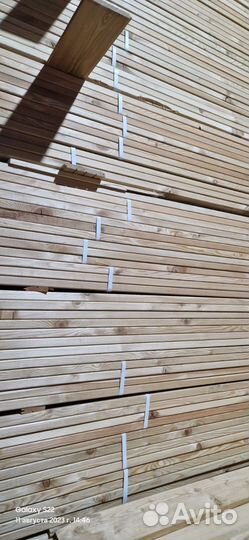 Палубная доска (глаткая)(вилвет)из лиственницы 25