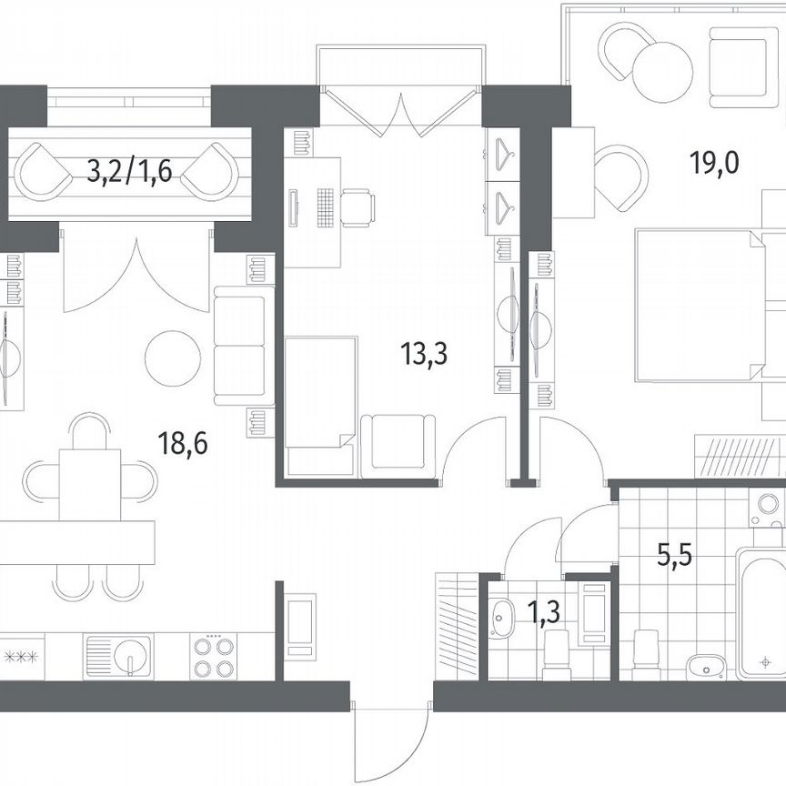 2-к. квартира, 66,8 м², 8/11 эт.