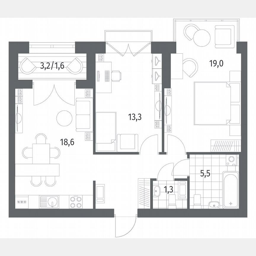 2-к. квартира, 66,8 м², 8/11 эт.