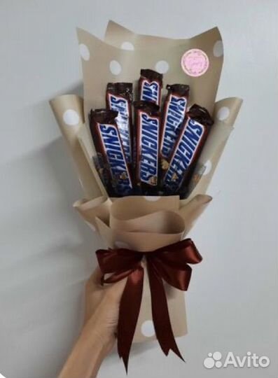 Сладкие букеты из конфет и сухофруктов