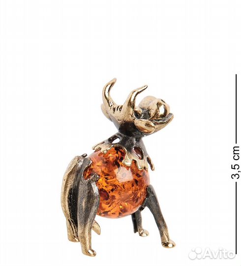 Фигурка Бык (латунь, янтарь) A1966469