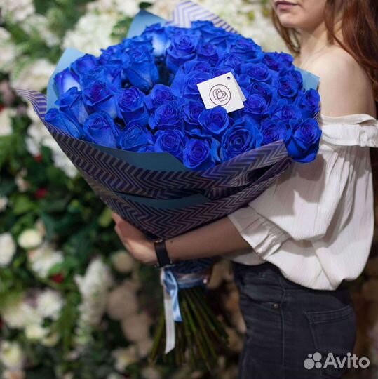 Синие розы Доставка цветов