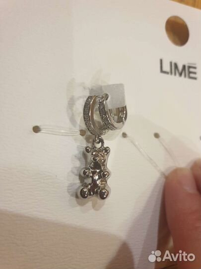 Серьги Lime с подвеской Мишка