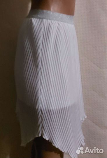 Юбка плиссе белая 42-44-46