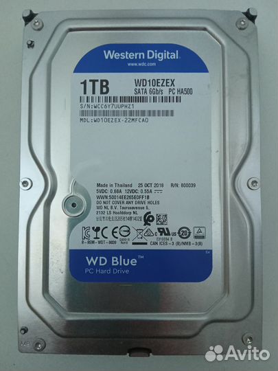 Hdd 1 tb WD blue почти новый