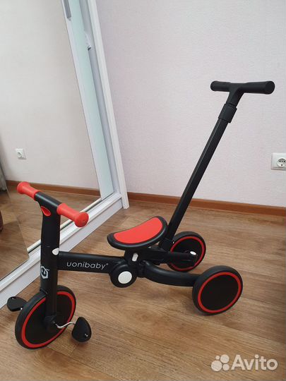 Велосипед беговел 3 в 1 с ручкой uonibaby