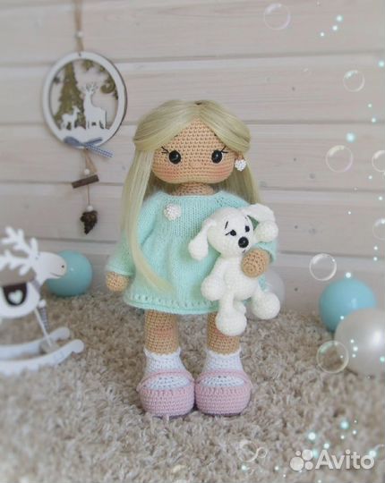 Кукла игрушка вязаная. Ручная работа