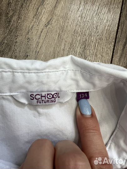 Рубашка белая на девочку 134