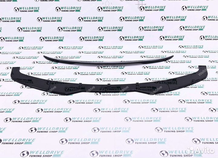 Сплиттер BMW 3 F30 F31 без М пакета спойлер черный