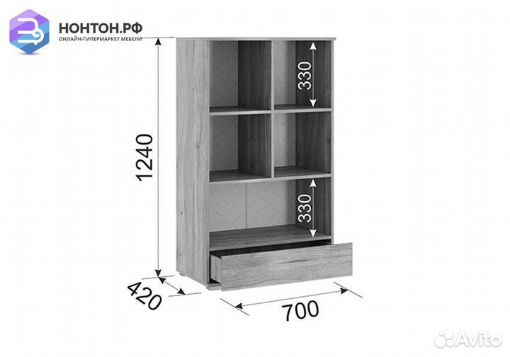 Стеллаж Лайк 17.01 дуб мария / графит