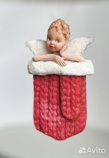 Ватные елочные игрушки Ангел