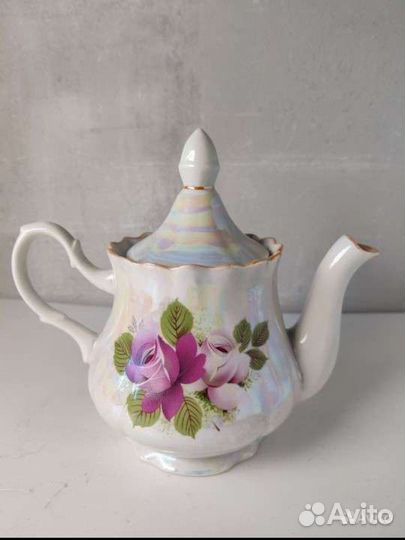Заварочный чайник и сахарница, СССР, фарфор