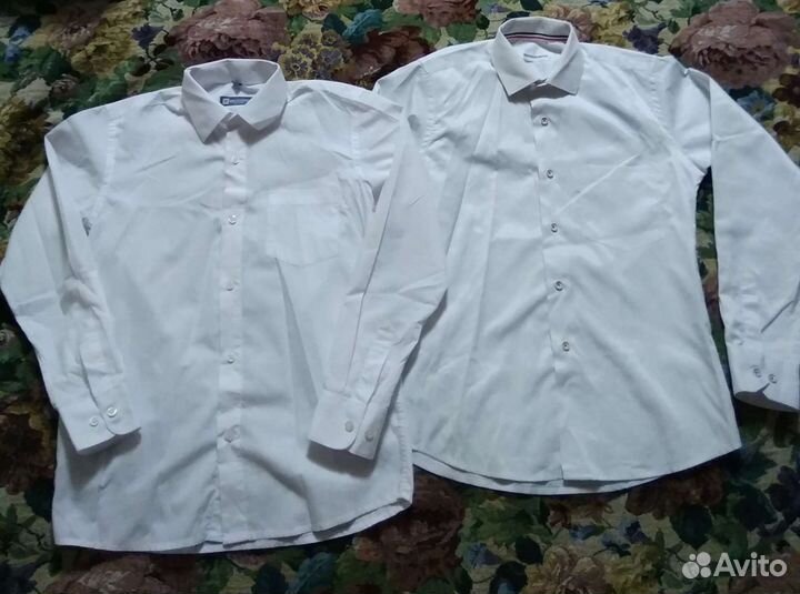 Белые рубашки на мальчика 132-140см