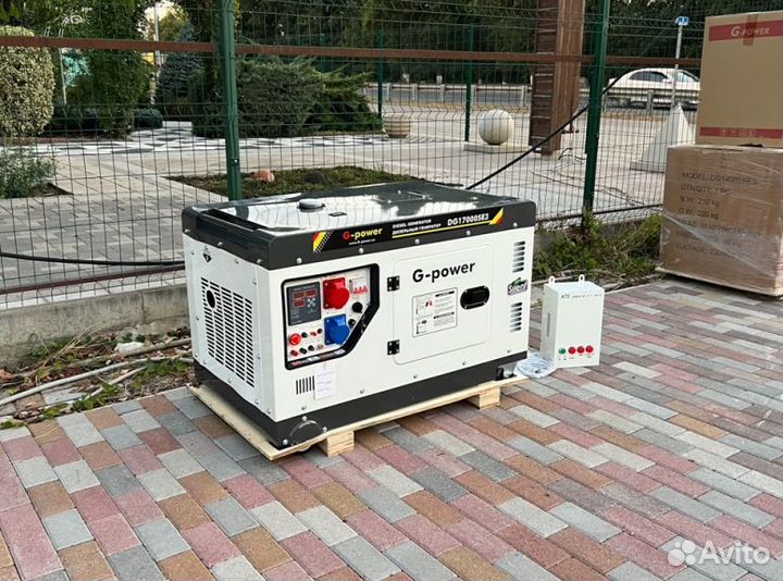 Генератор дизельный 14 kW G-power трехфазный DG170