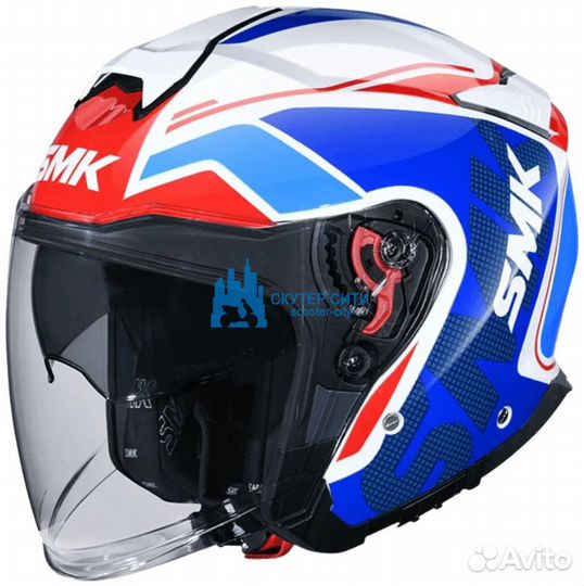 Шлем открытый со стеклом SMK GTJ tourer цвет белый
