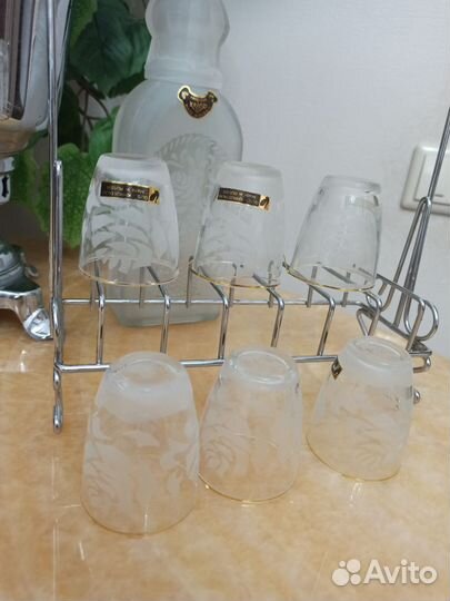 Бутылка штоф с о стопками crisso hand cut U.S.S.R