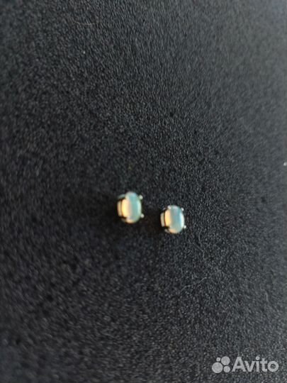 Серебряные серьги с эфиопским опалом