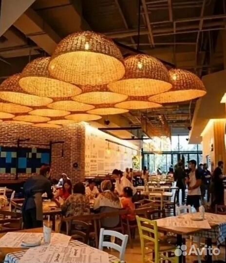 Плетеный абажур