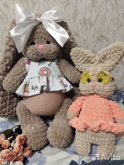 Плюшевый зайчик ручной работы