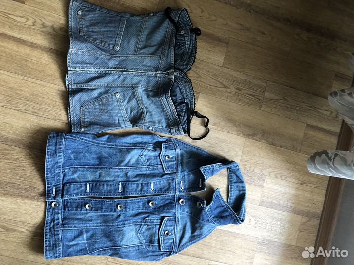 Джинсовая топ жилетка d&g, armani, оригинал