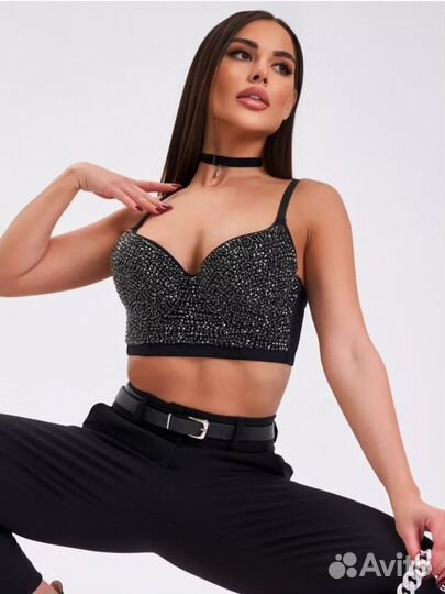 Топ корсет со стразами новый