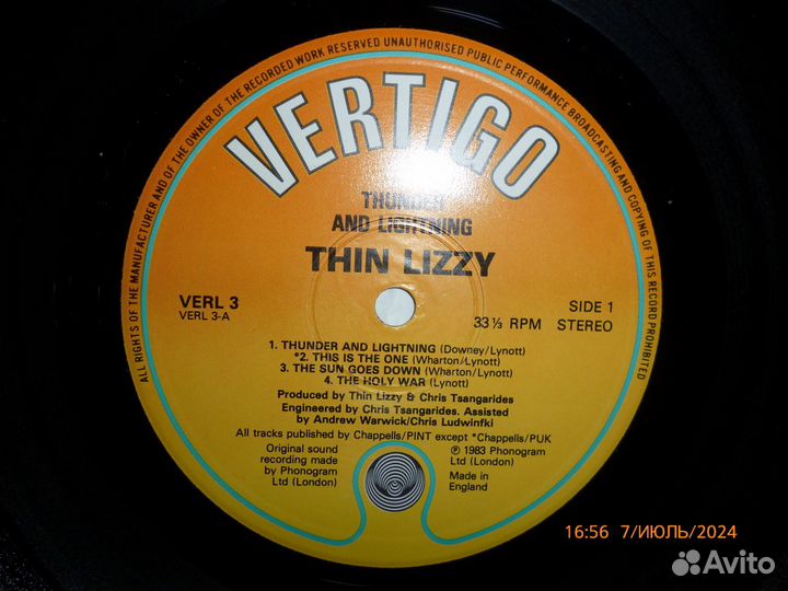 Thin Lizzy LP 1980, 1981, 1983 originals