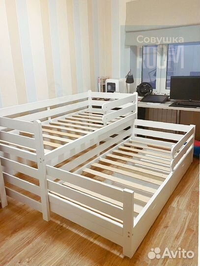 Детская Кровать из бука для двоих