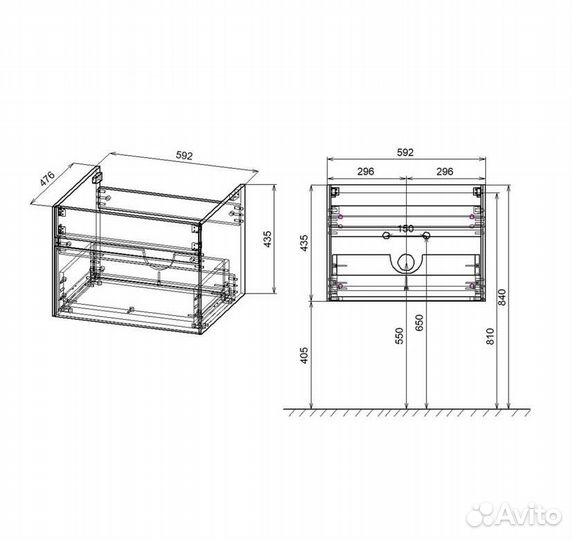 База под раковину Chiara 600 N.Oak