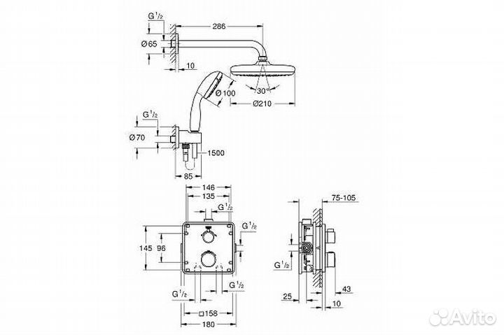 Душевая система Grohe Grohtherm 34729000 с термос