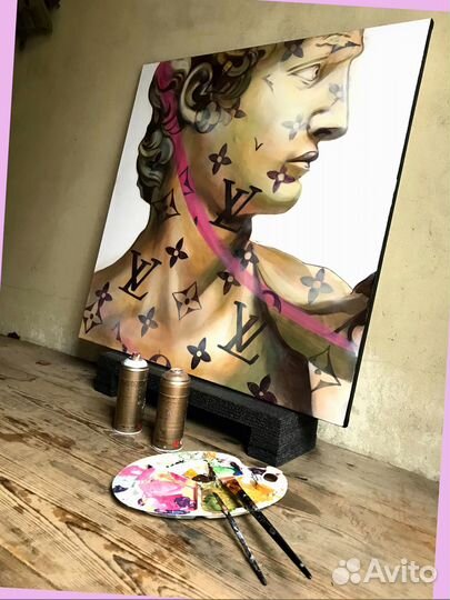 Стрит арт картина холст красками на заказ холст