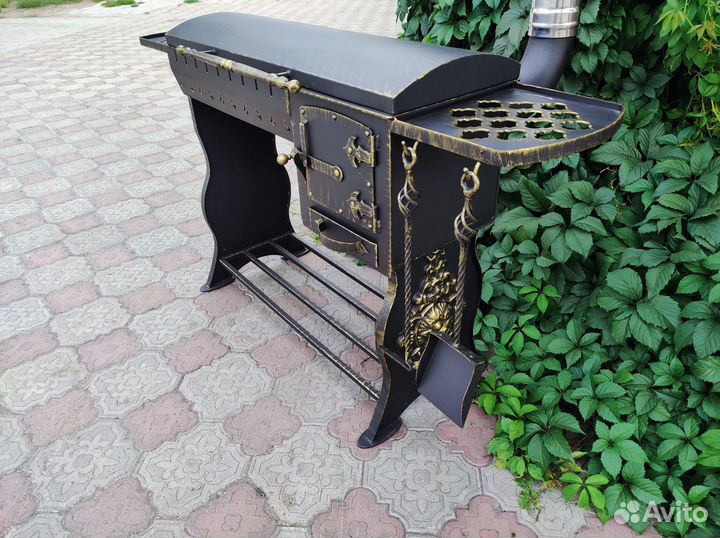 Мангал с печью под казан «Античный–3 лайт» 6 мм