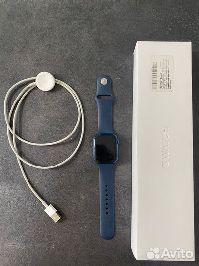 Часы apple watch 7 45 mm blue