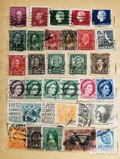 Почтовые марки США Канада Мексика