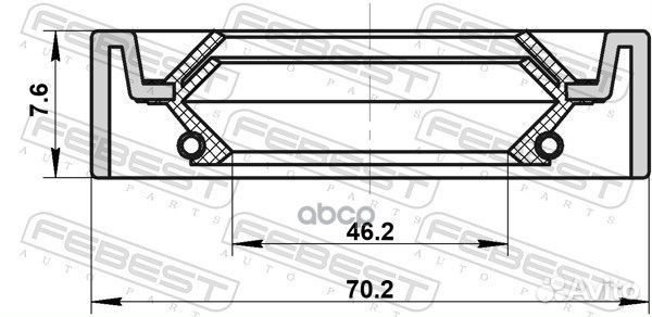 Сальник привода46.2X70.2X7.6X9.2 95IDS48700809C