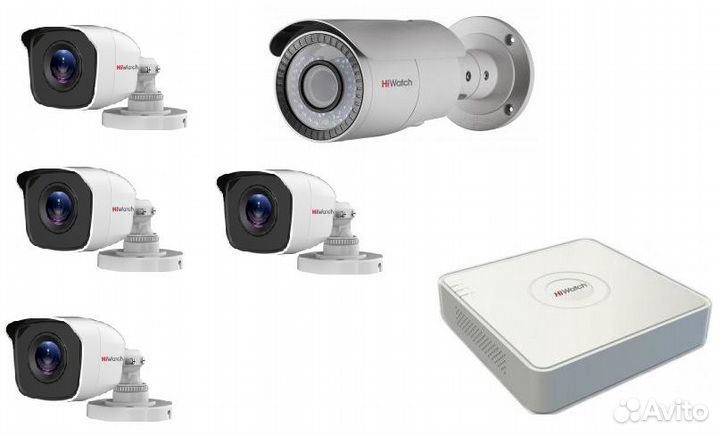 Комплект видео четыре камеры + одна с увеличением