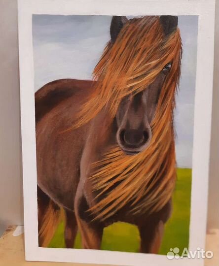 Картины. Замок, Рыжая лошадь